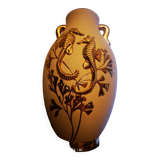 Earthenware vase decorated with seahorses in seaweed, 1940s-50s