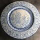 Antique glazed ceramic wall plate with battle scene decoration 41.5 cm