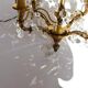 Chic chandelier with crystal tassels 4 lights gilded bronze H 69 cm vintage