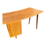 Oak and rattan desk