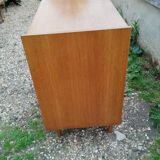 Commode en rotin ancien vintage pieds compas