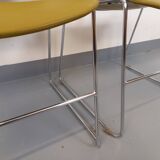2 vintage Max Stacker Steelcase plastic and chrome stacking chairs