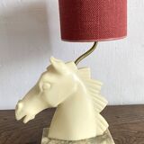 Alabaster horse head lamp, Italy