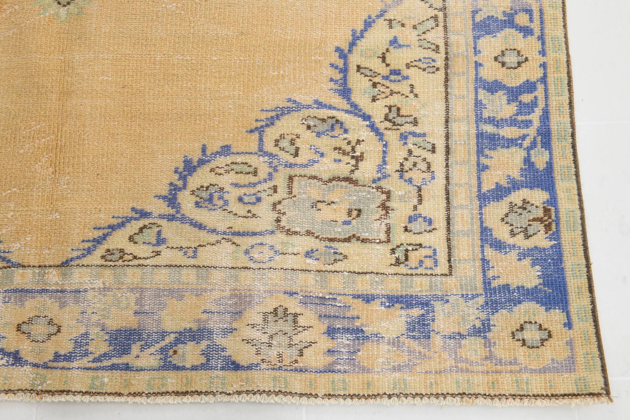 5x8 Pale Orange & Blue Classic Pattern Vintage Rug, 170x253Cm