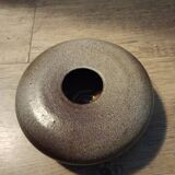 Spherical stoneware vase. Signed Pougeoise grey mouse.