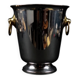 Vintage 80s silver and gold stainless steel champagne bucket by Létang Rémy