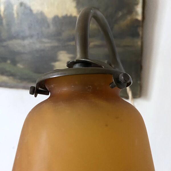 Lampe de bijoutier, lampe d'atelier , tulipe en pate de verre