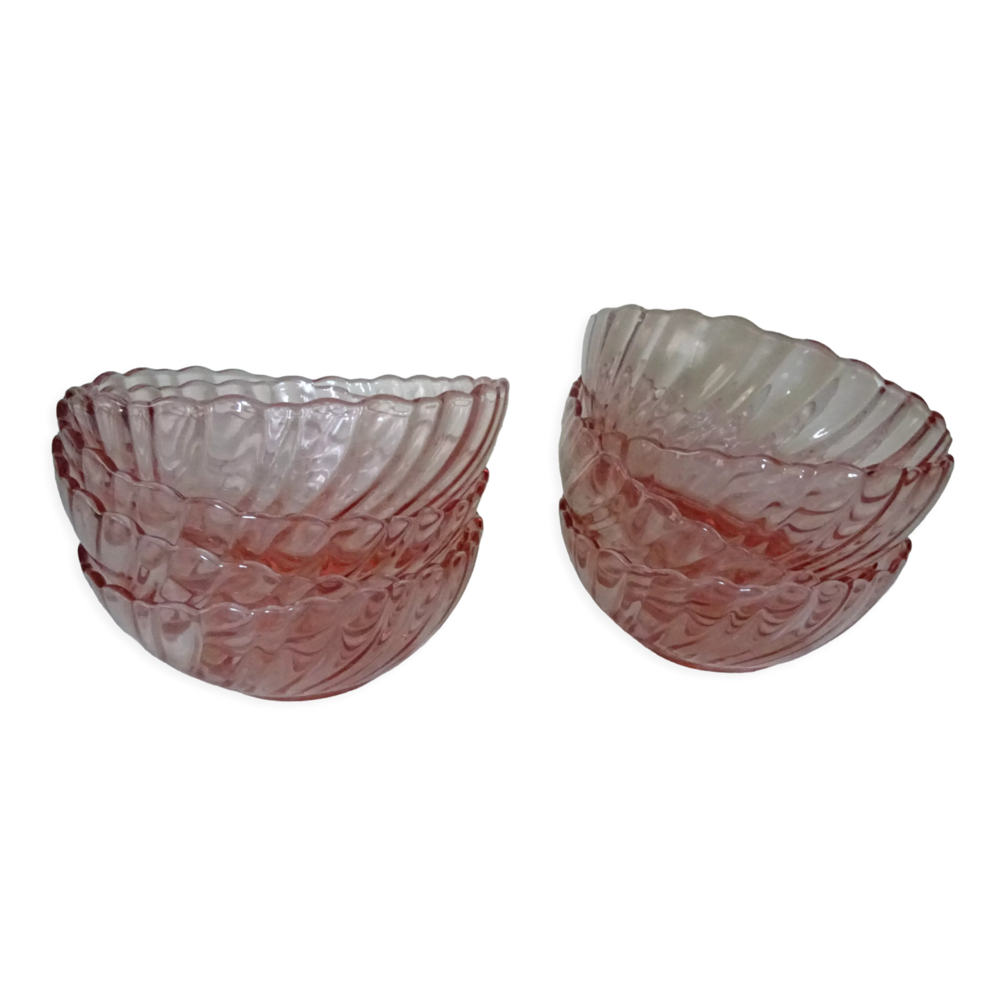 8 cups ARCOROC ROSALINE vintage twisted pink 358112