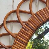 Oval Rattan Flower Mirror