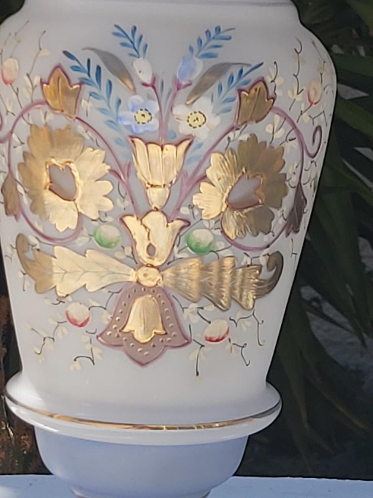 Paire de vases en opaline romantique Napoléon III