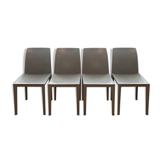 4 Poltrona Frau chairs covered in grey leather