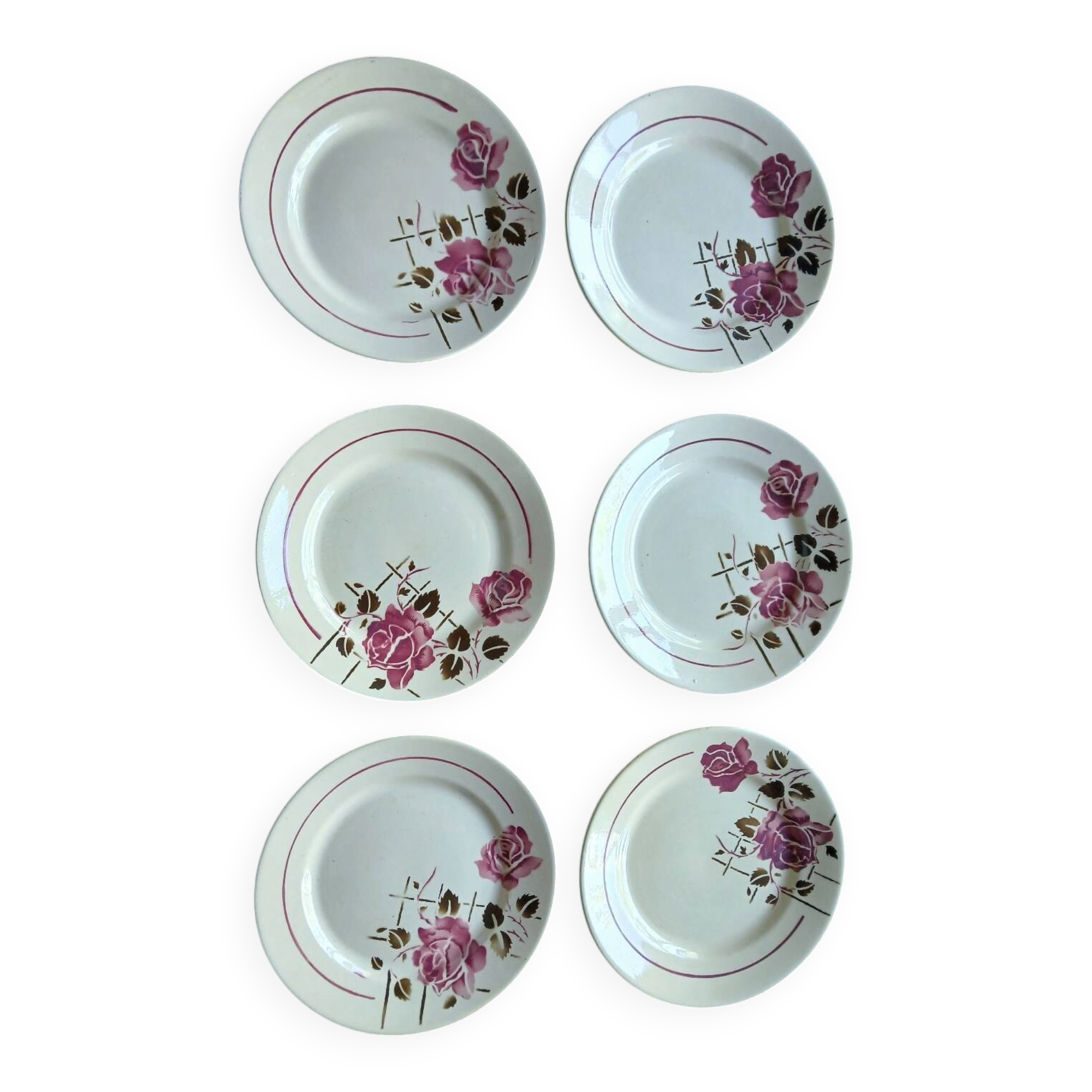 Set of 6 dessert plates Badonviller - model Simone