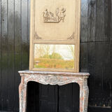 Directoire mirror or overmantel, stuccoed and painted wood, early 19th century.