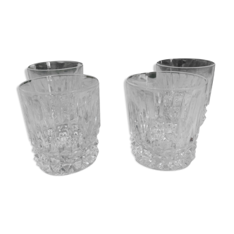 Lot de 4 verres cristal