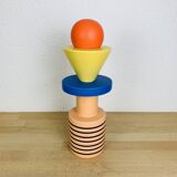 Memphis style totem ceramic sculpture