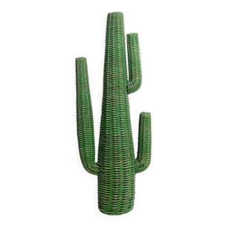 Hand-woven rattan "Saguaro" cactus sculpture 1970 - H:152cm