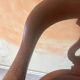 Fauteuil de marin en teck pivotant