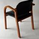 Chaise de bureau bois et Skaï noir 1980
