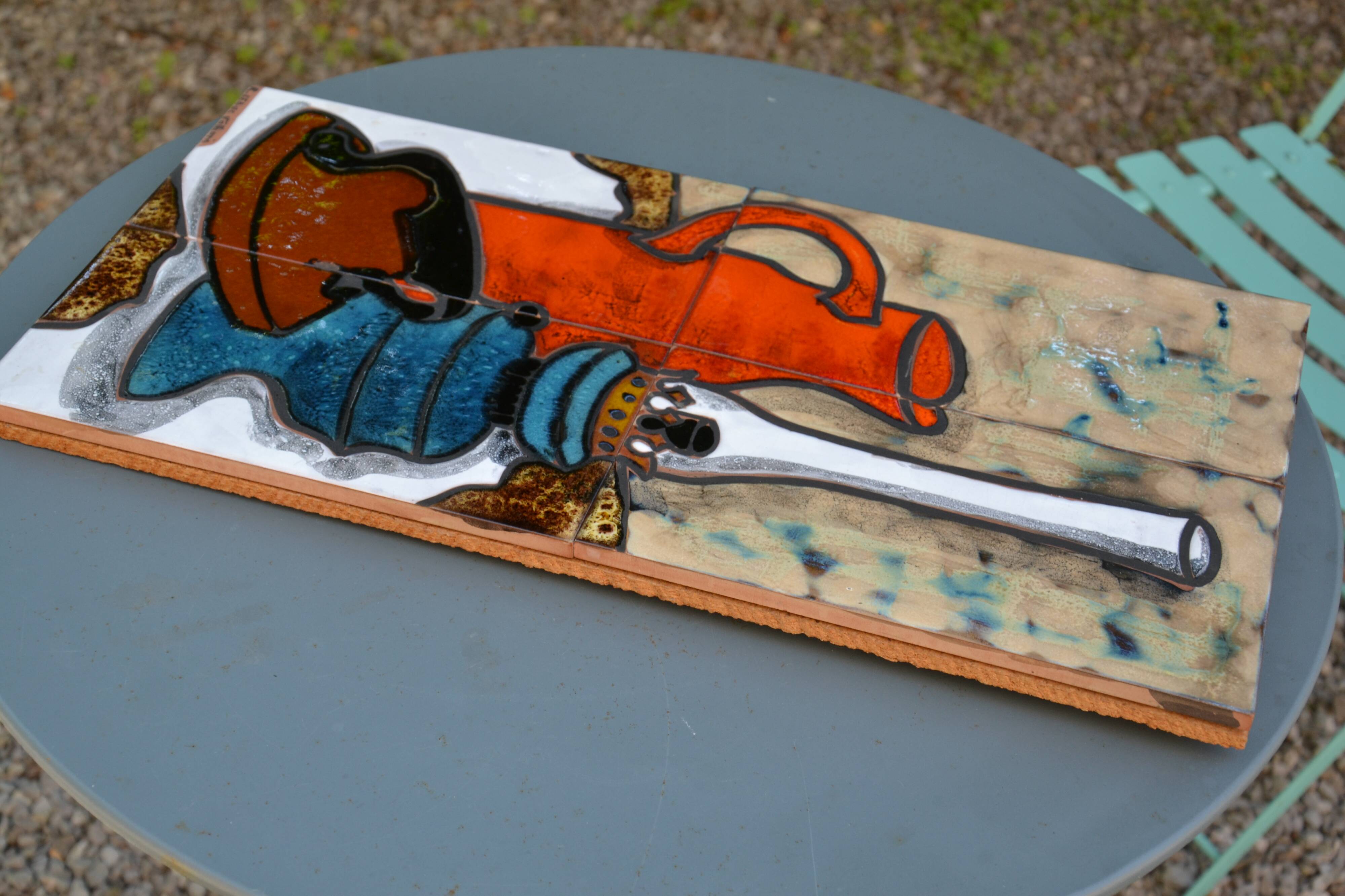 Ceramic plaque Vallauris Raymonde Leduc