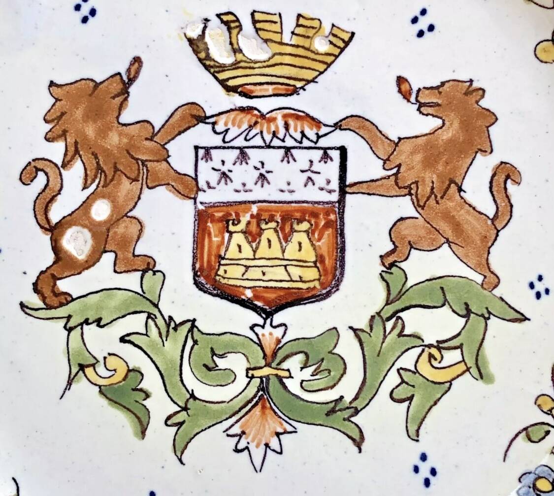 6 old dessert plates Desvres Fourmaintraux Rouen model Dinan 2