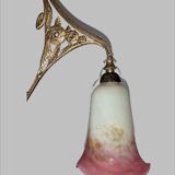 P. crespy art deco chandelier blend of bronze, pink, yellow