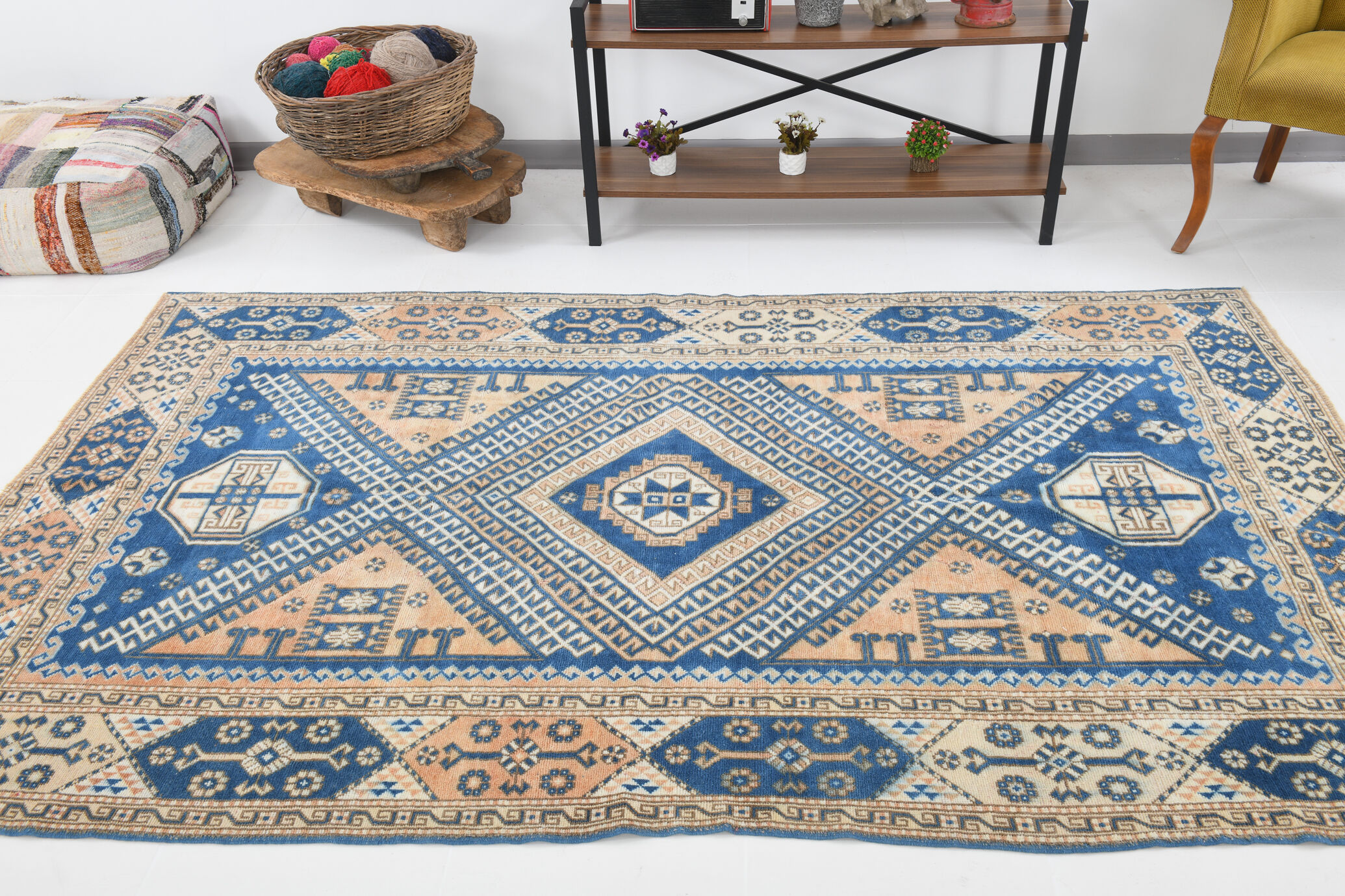 Medium Size Royal Blue Oushak Rug