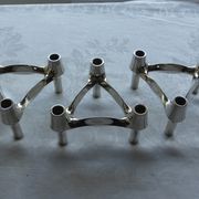 3 bougeoirs vintage en métal chromé modulables Combi-Leuchter chez BMF