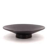 Black ceramic centerpiece on foot, La Bergerie Vallauris