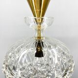 Lustre en cristal et laiton du milieu du siècle, Tchécoslovaquie