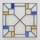 Art Deco Leaded Glass Panel with Geometric Cross Motif, Belgium, Circa 1920