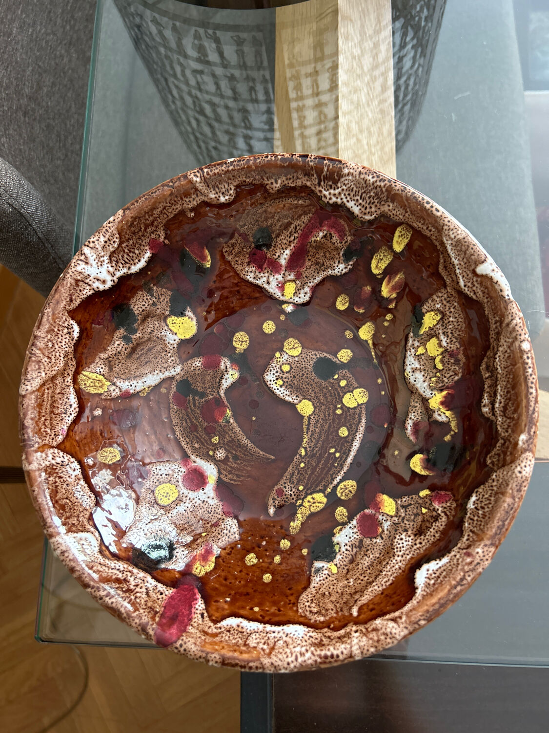 Glazed ceramic salad bowl