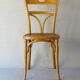 2 bistro chairs from 1905 by KOHN No. 187, wooden seats with 5 fleur-de-lis motifs