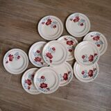 Set of 12 dessert plates, model Véronique de Longwy