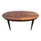 Table à manger ovale de style Louis XVI acajou et laiton