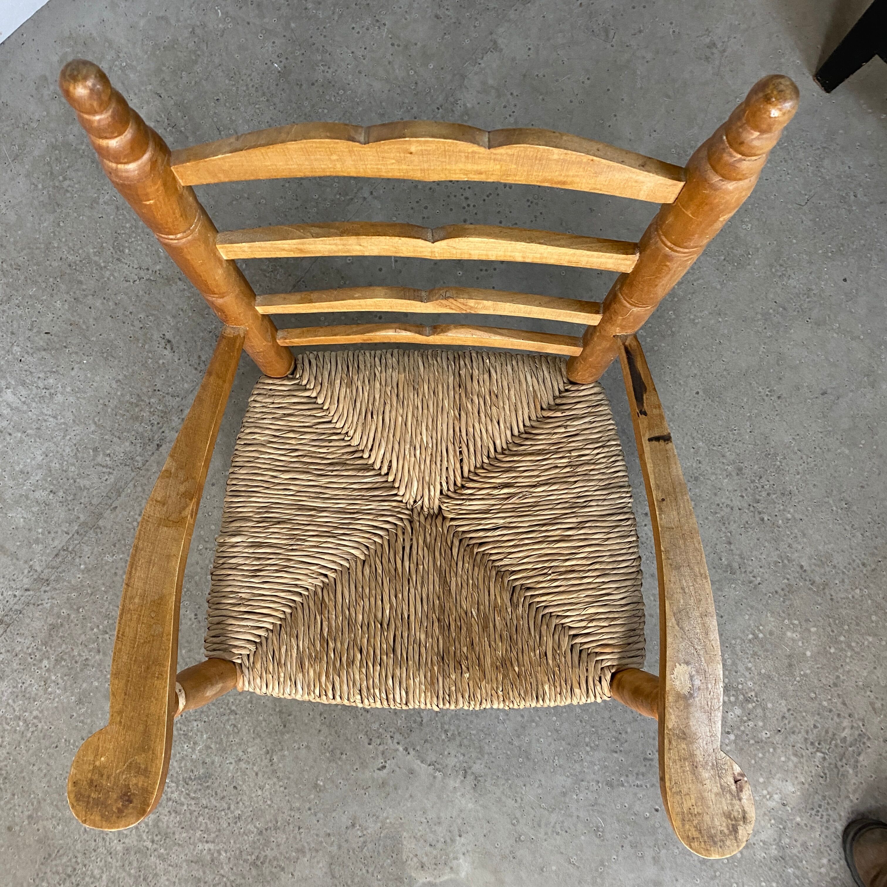 Country straw armchair