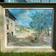 Painting "farm with olive trees in the mountains" signed Baya Bayarri
