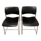 Set of 2 David Rowland black chairs / 40/4