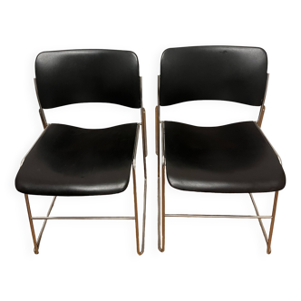 Lot de 2 Chaises David Rowland noires  / 40/4