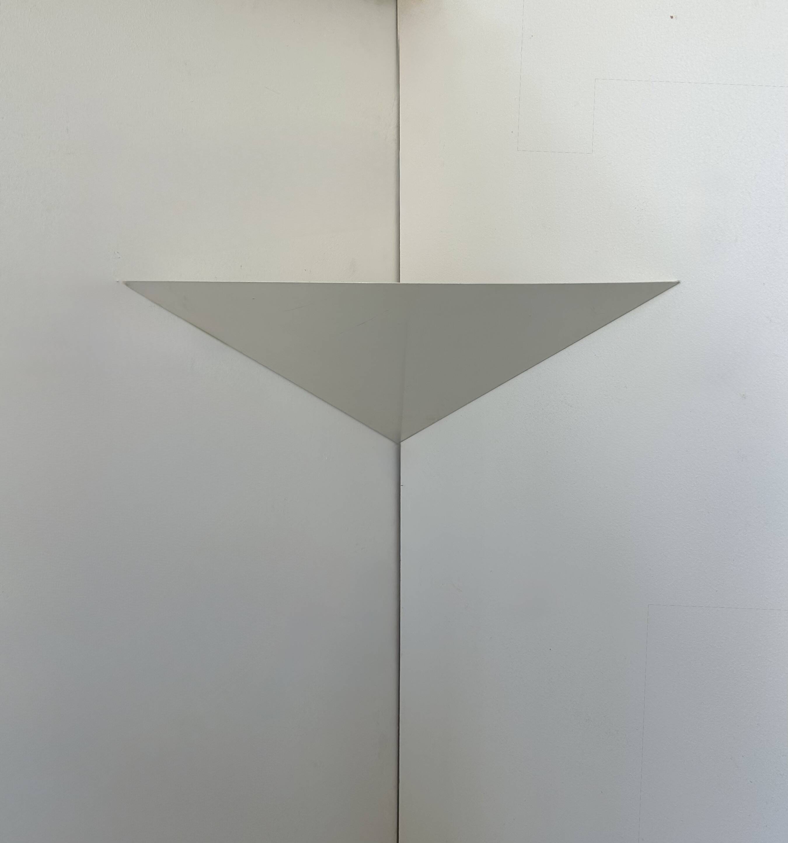 White lacquered metal corner wall light, France, 1970