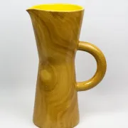Large jug Robert Dupanier, glazed ceramic faux olive wood