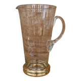 Lovely 1950s glass pitcher with gold gilding and patterns