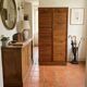 Antique double curtain oak cabinet