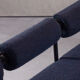 Postmodern steel and fabric bench, Italy, 1990s