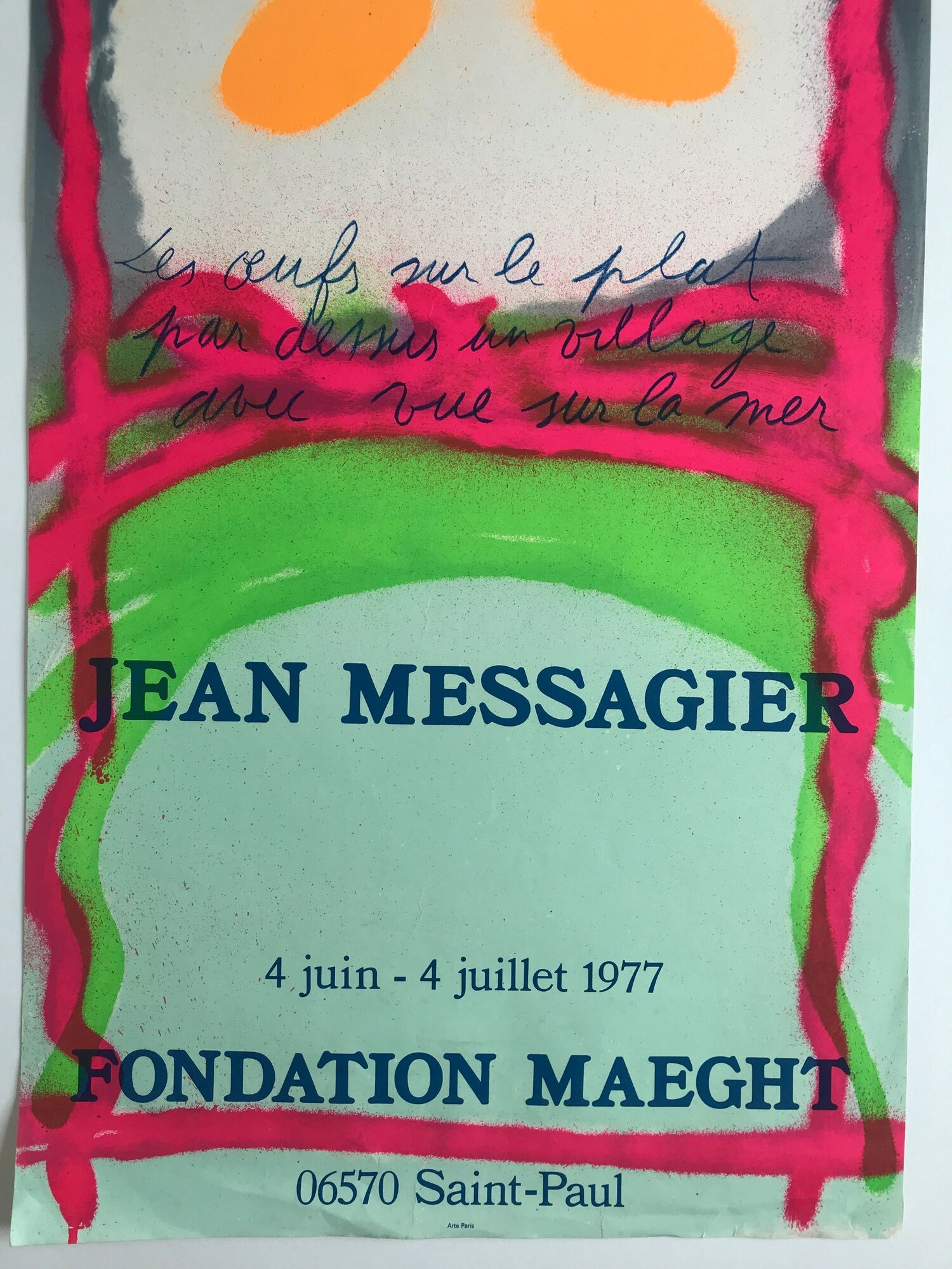 Original lithograph poster by Jean MESSAGIER, Fondation Maeght, 1977