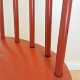 Vintage Coral Red Dining Chair: Ilmari Tapiovaara Style, Stol Kamnik 1960s