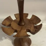 Porte-coquetiers vintage en bois tourné – 6 pièces – Années 50