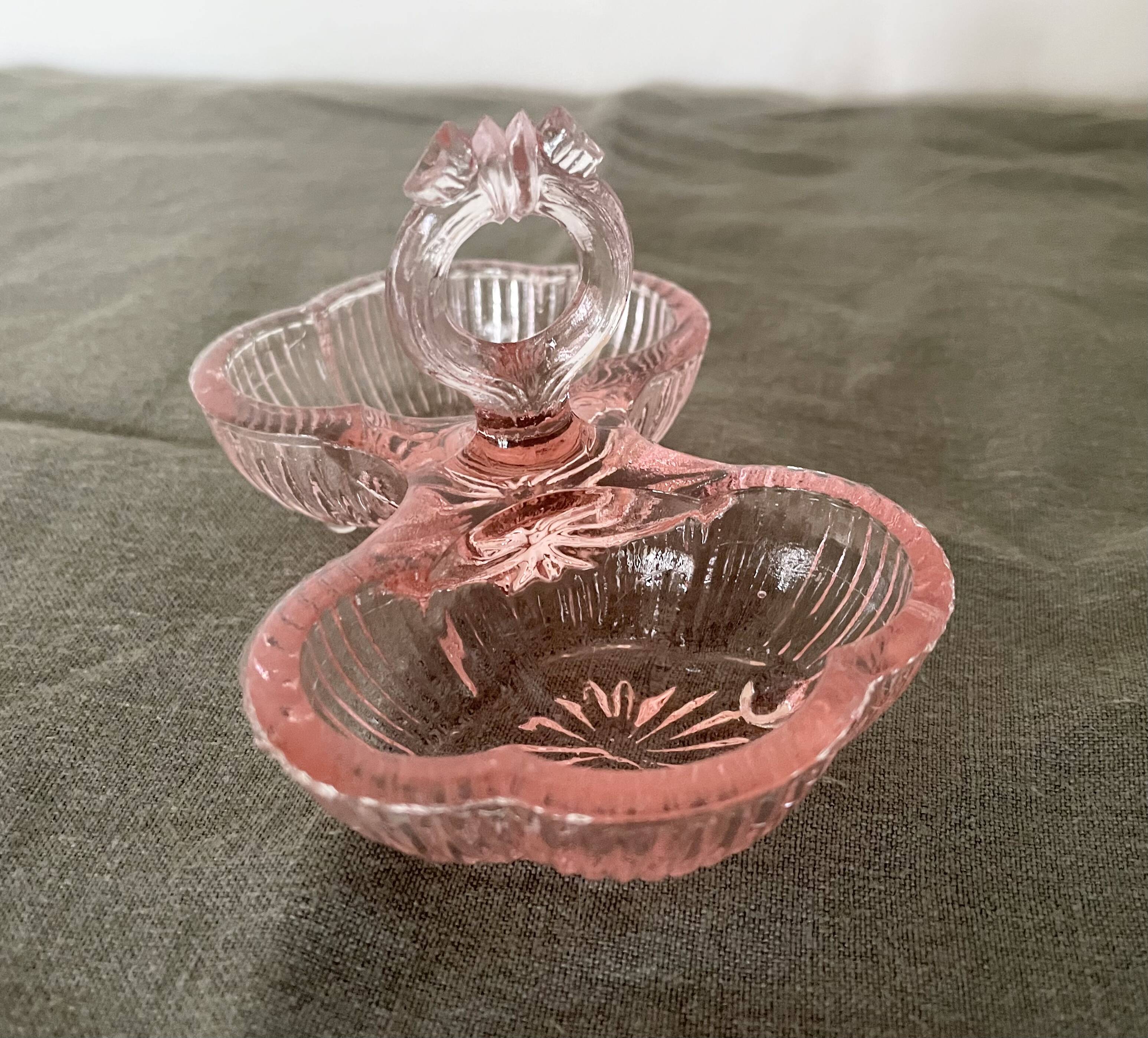 Pink double glass salt shaker