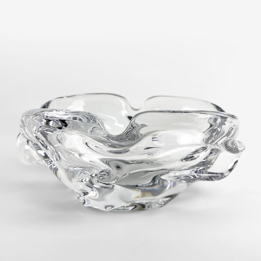 Ashtray empty-pockets organic shape Cristallerie Lorraine