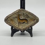 Empty pocket in rock painting style / vintage / signed
