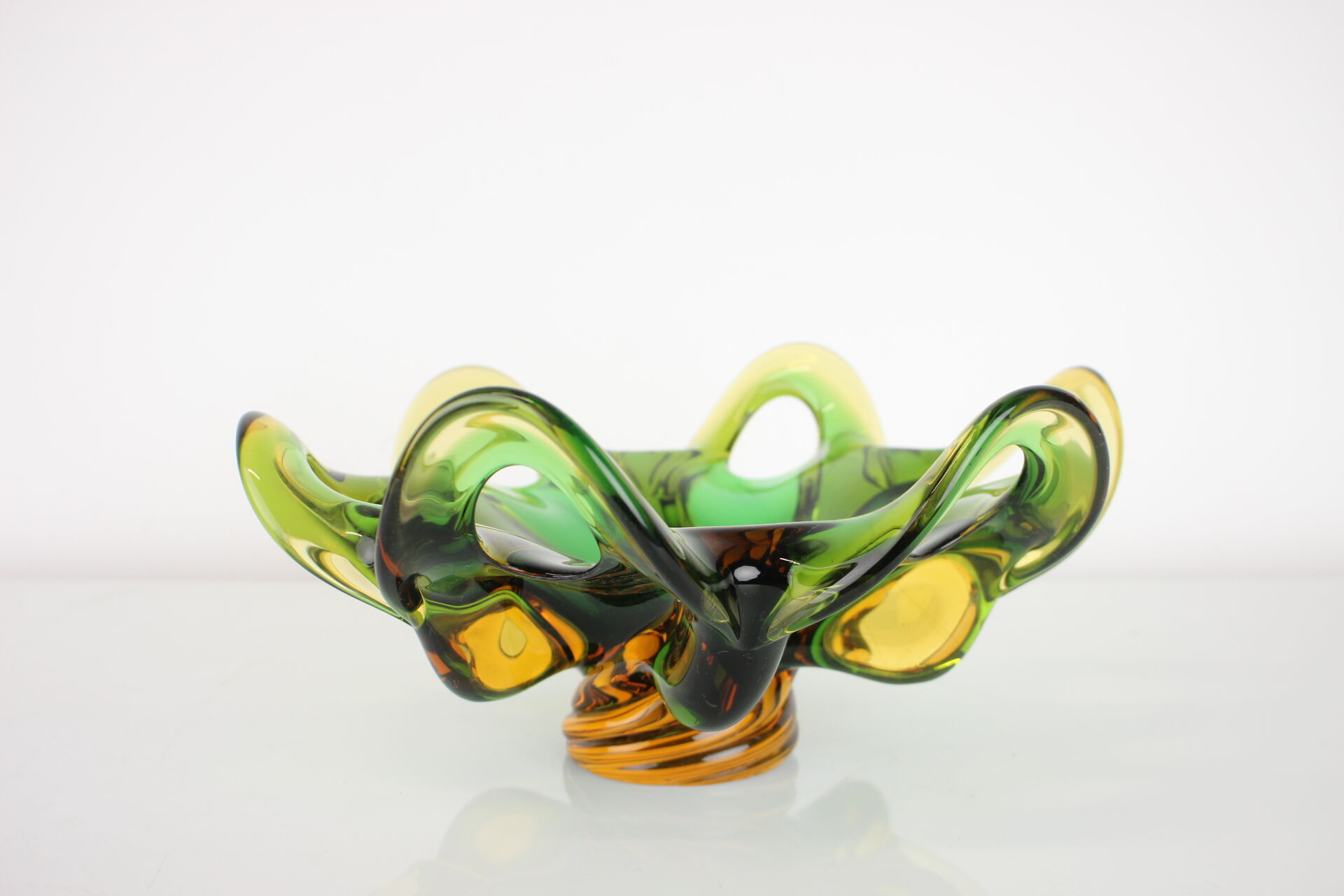 Czech Big Art Glass Bowl by Josef Hospodka, 1960's